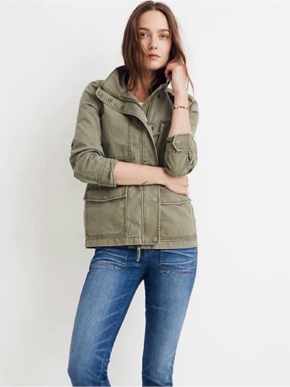 Madewell Fleet Jacket Olive Green Military Utility Jacket M